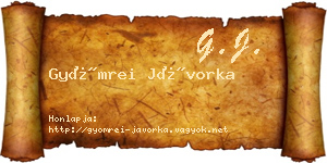 Gyömrei Jávorka névjegykártya